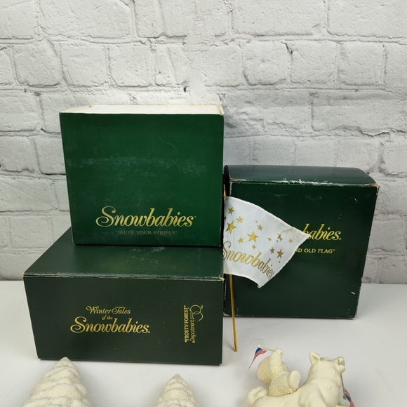 Snowbabies Its a Grand Old Flag Show your Stripes Frosty Forest Lot Dept 56 Lot - Picture 11 of 16